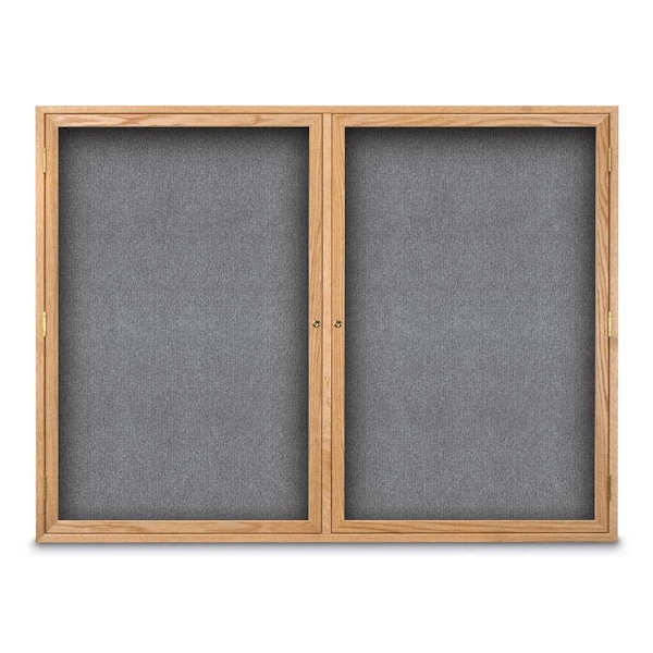 Sliding Door Indoor Enclosed Corkboard, 7, UV9028ACS-BLACK-RUBBER
